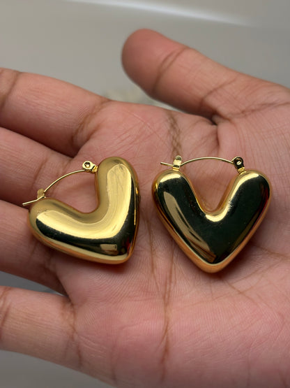 Heart Earring - 18k gold plated
