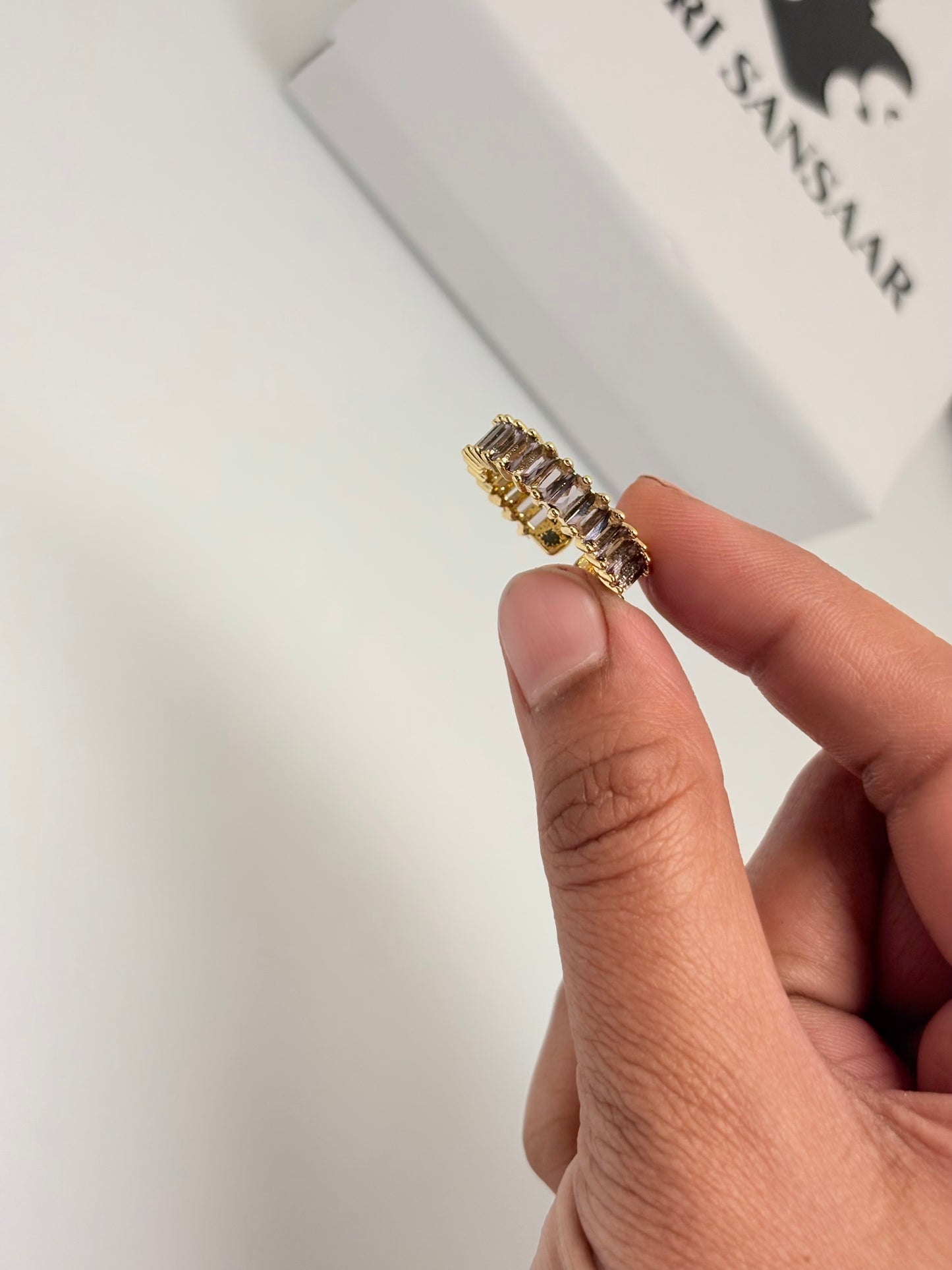 AD Stone Adjustable Ring- Anti Tarnish.