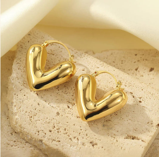Heart Earring - 18k gold plated