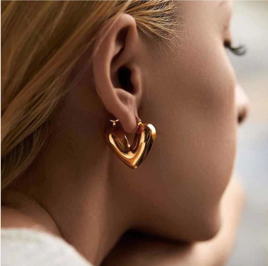 Heart Earring - 18k gold plated