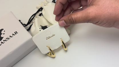 Chunky Statment Hoop Earrings-18k Gold plated