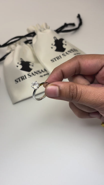 Crystal Studded Ring-Anti Tarnish