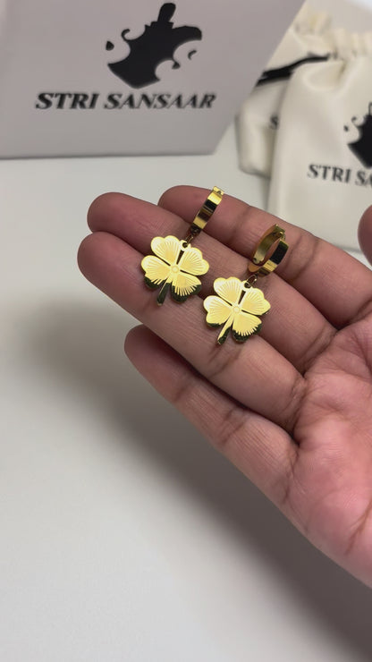 Clover Dropped Earring -18k Gold plated