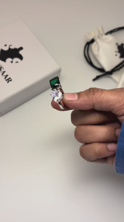 AD- Green Stone Ring Anti Tarnish