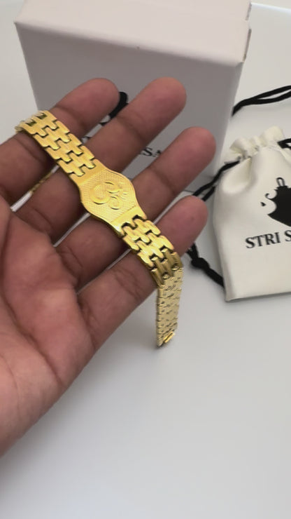 OM Bracelet  Men's - 18k Gold Plated