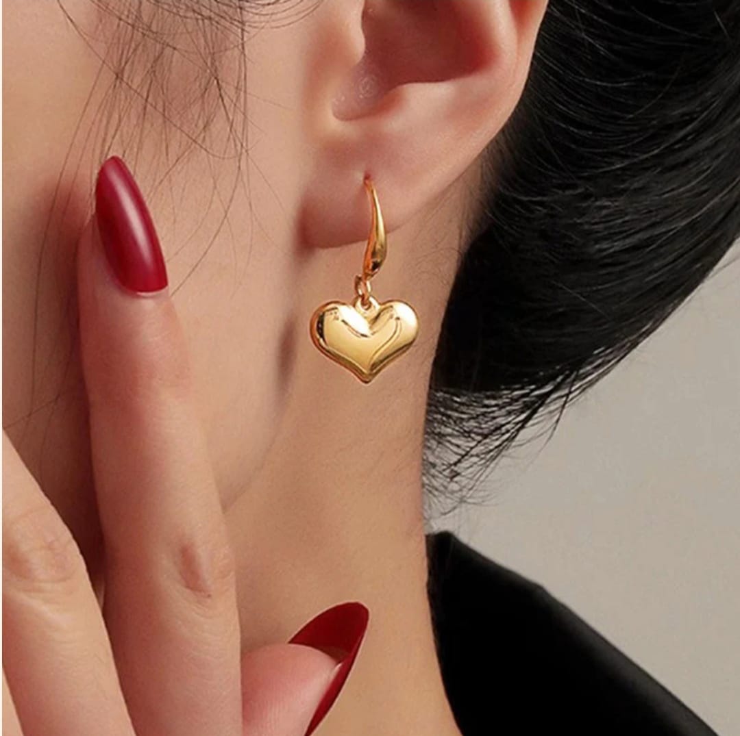 Heart Themed Earings -18k Gold plated