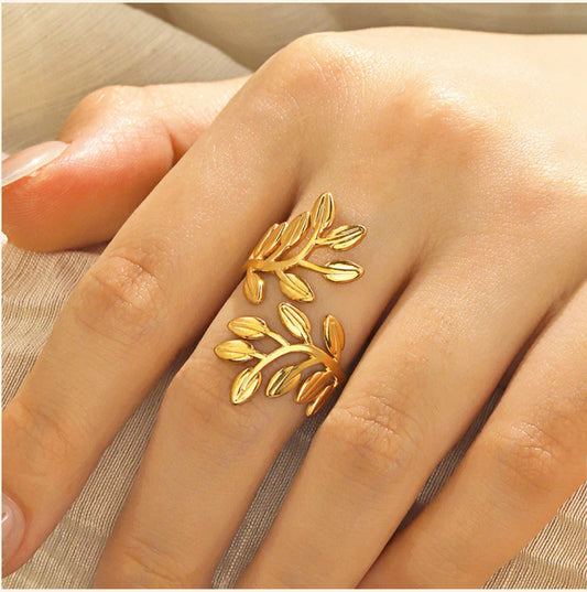 Leaf- Ring Anti Tarnish
