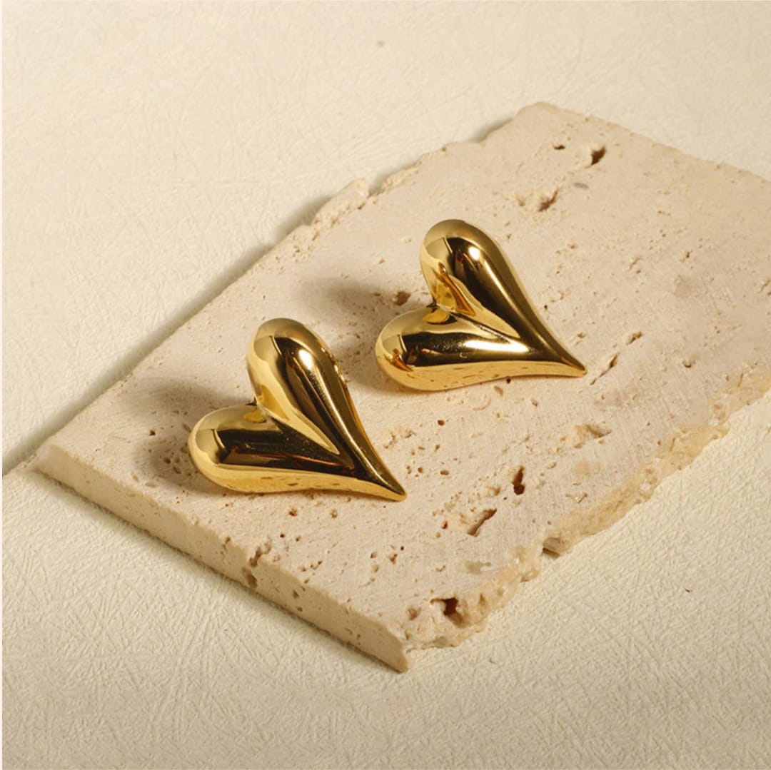 Heart Themed Earings -18k Gold plated