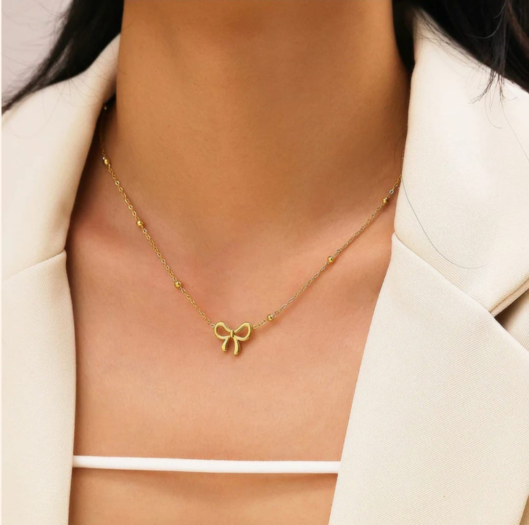 Infinity Bow Pendant-18k Gold Plated