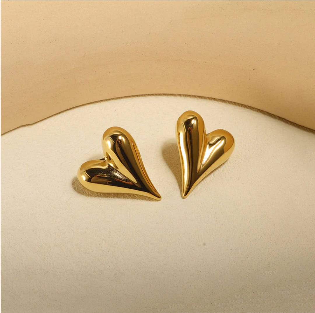 Heart Themed Earings -18k Gold plated