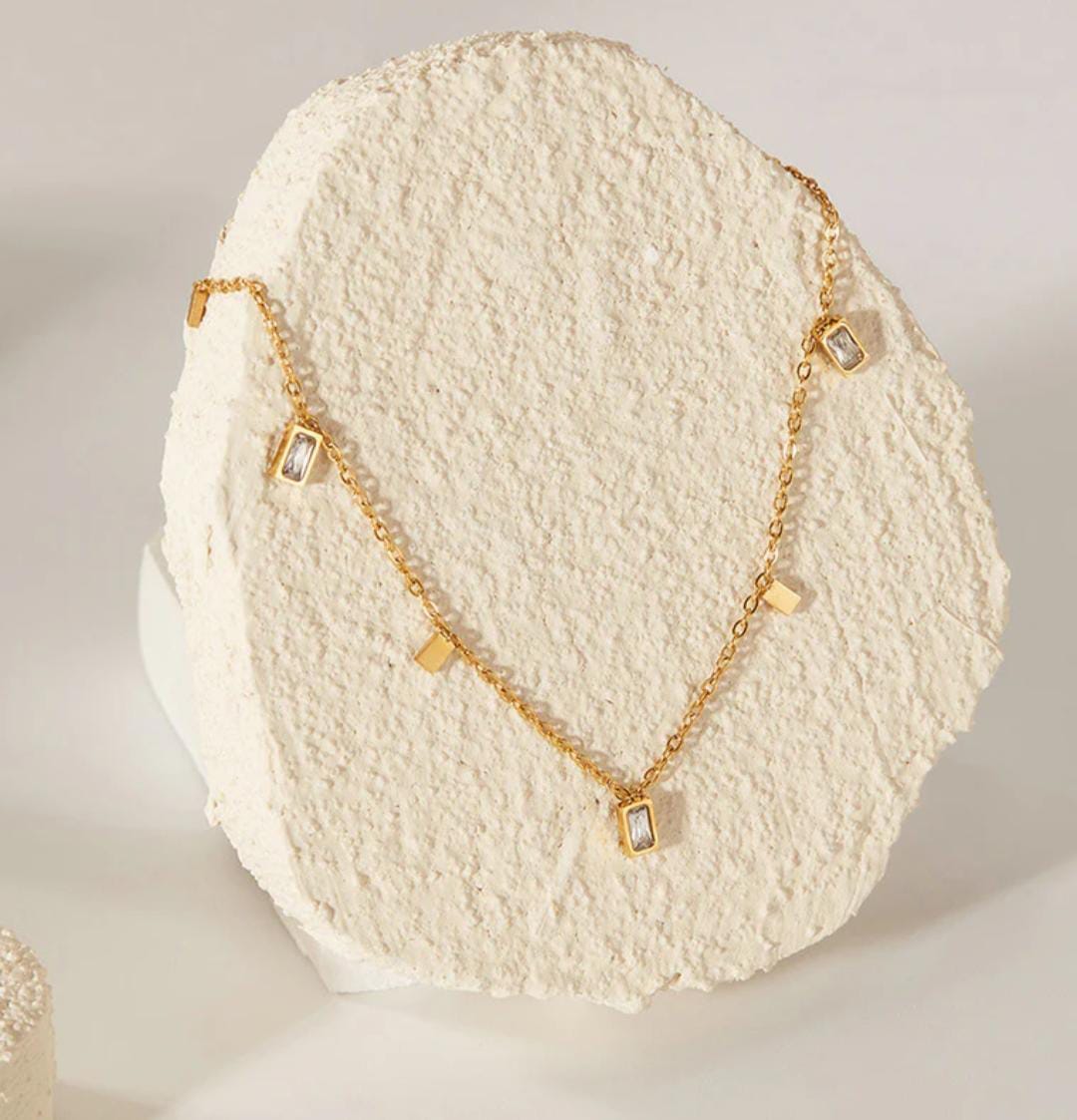 Geometric Toned Necklace -18k Gold plated