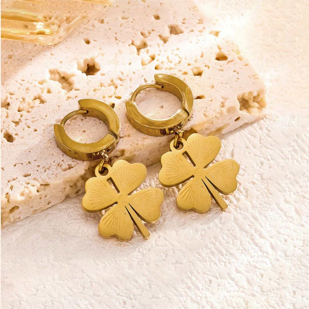 Clover Dropped Earring -18k Gold plated