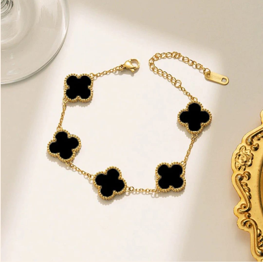 Black  Clover Bracelet -18k Gold plated