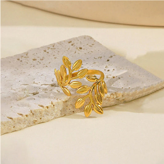 Leaf- Ring Anti Tarnish