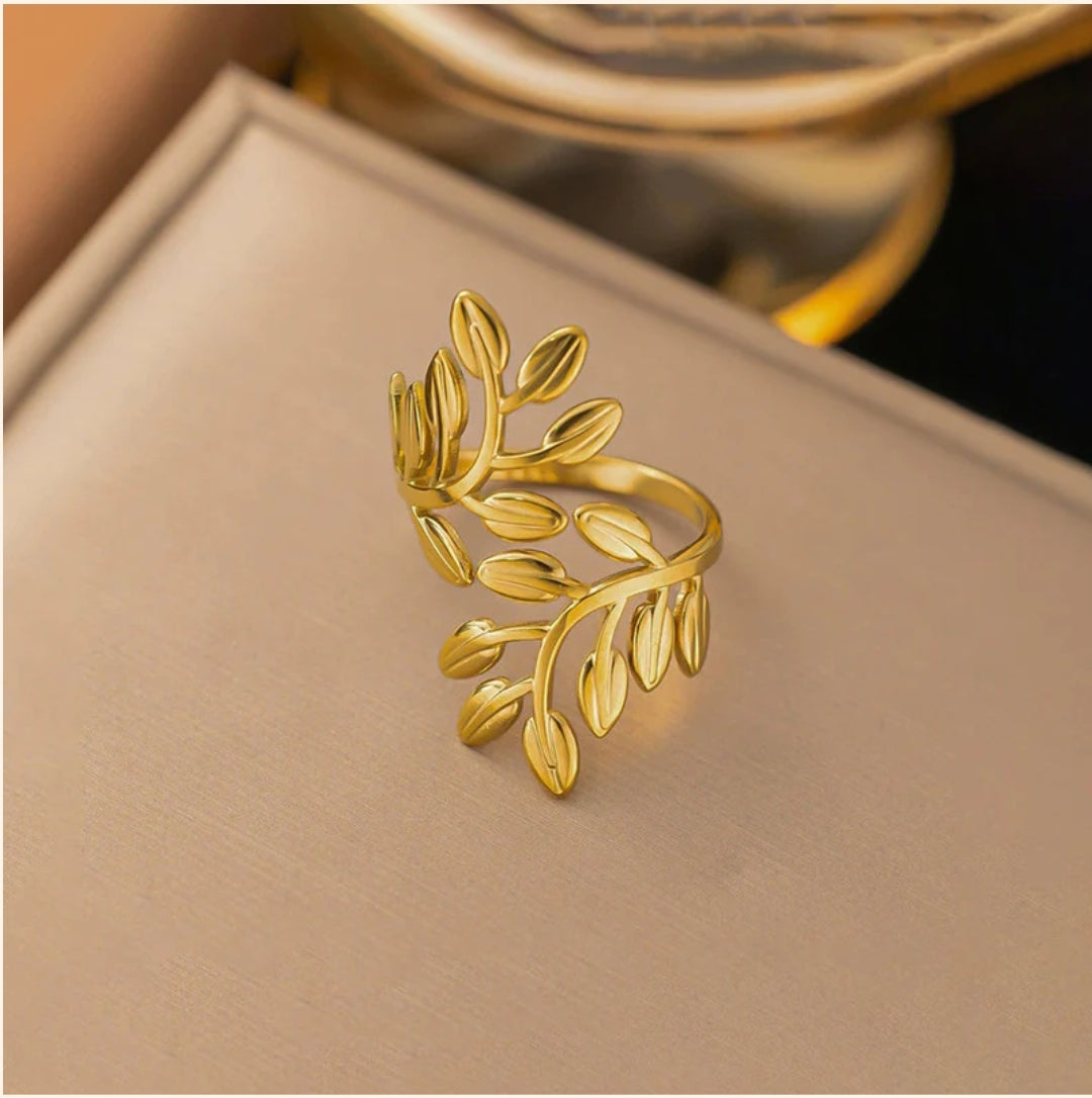 Leaf- Ring Anti Tarnish