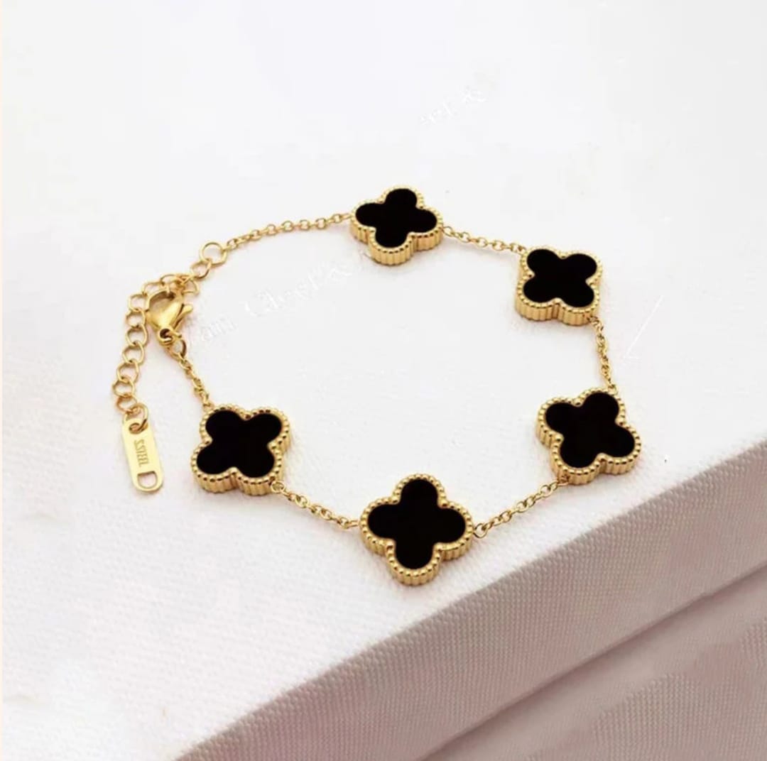 Black  Clover Bracelet -18k Gold plated