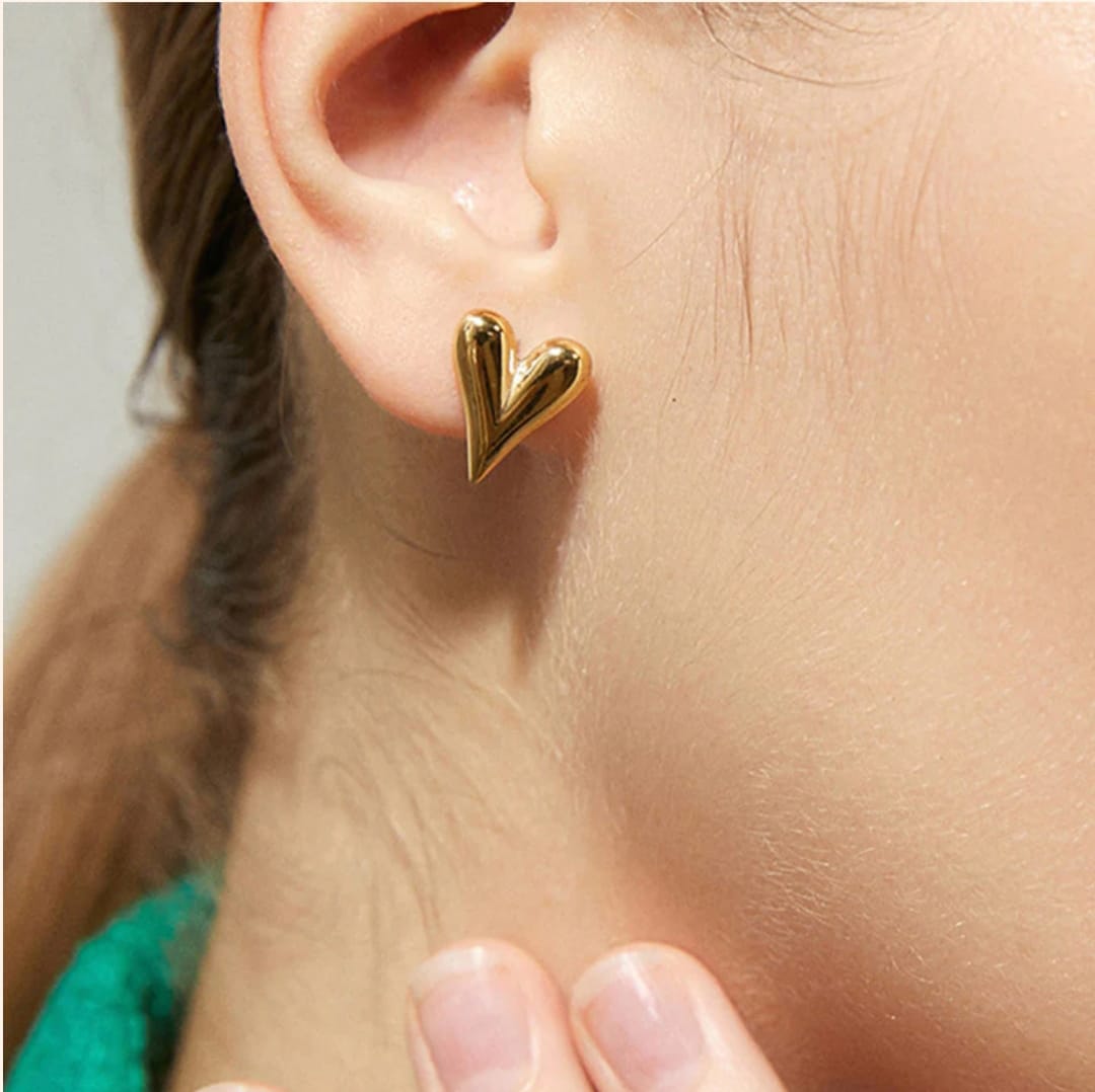 Heart Themed Earings -18k Gold plated