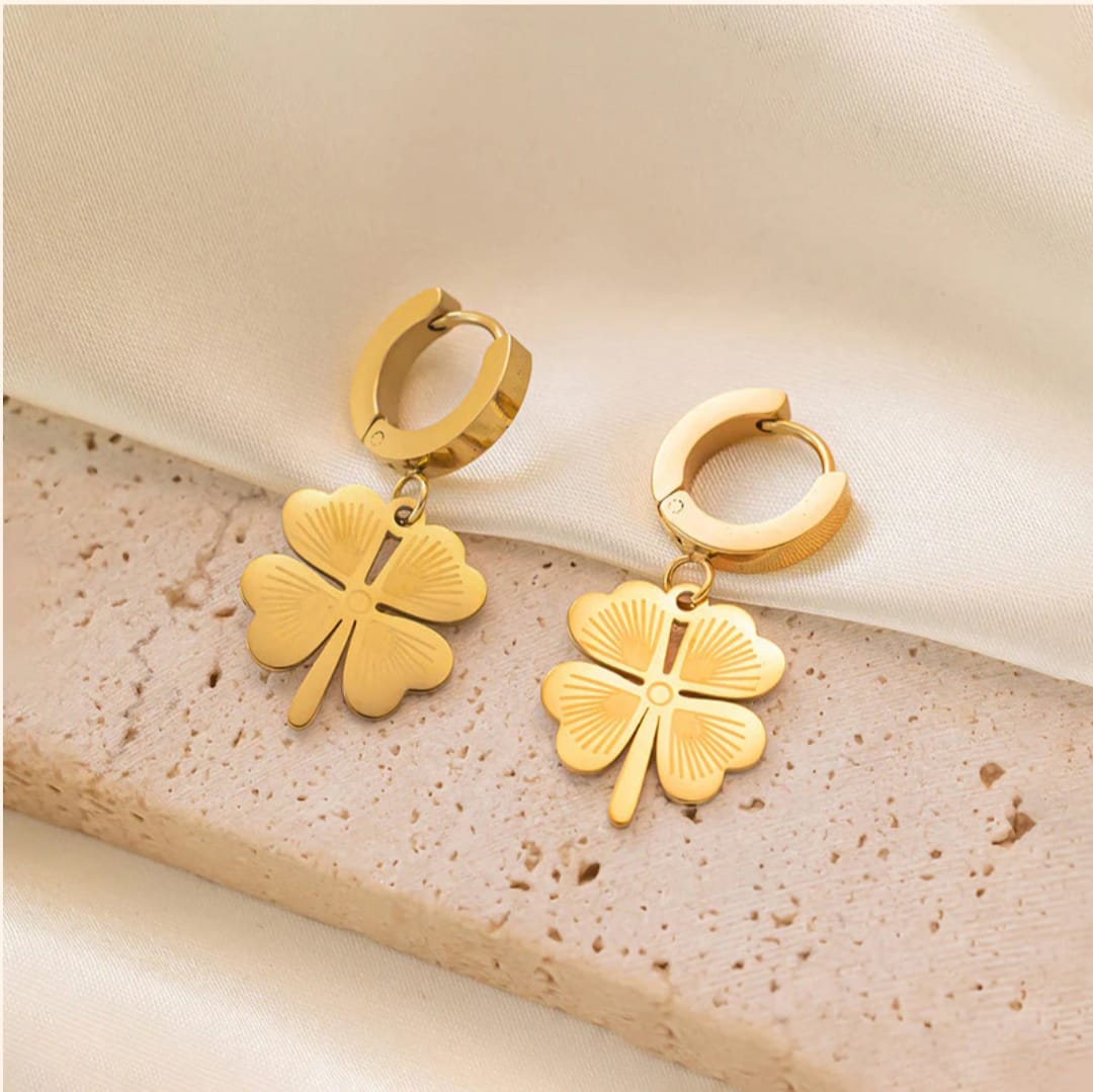 Clover Dropped Earring -18k Gold plated