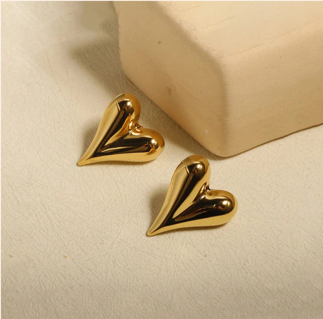 Heart Themed Earings -18k Gold plated