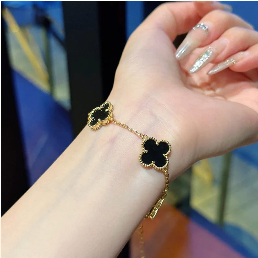 Black  Clover Bracelet -18k Gold plated