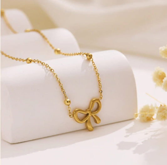 Infinity Bow Pendant-18k Gold Plated