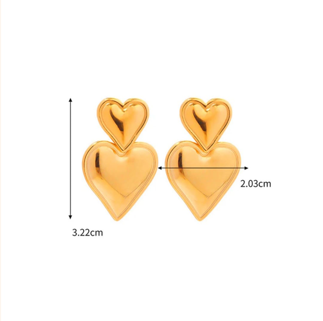 Heart Themed Earings -18k Gold plated