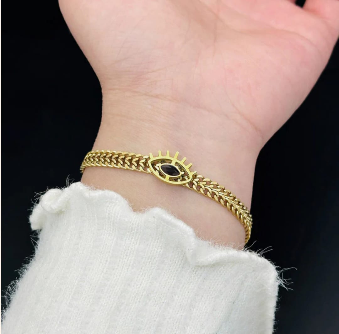 Evil Eye  Wraparound Bracelet -18k Gold plated