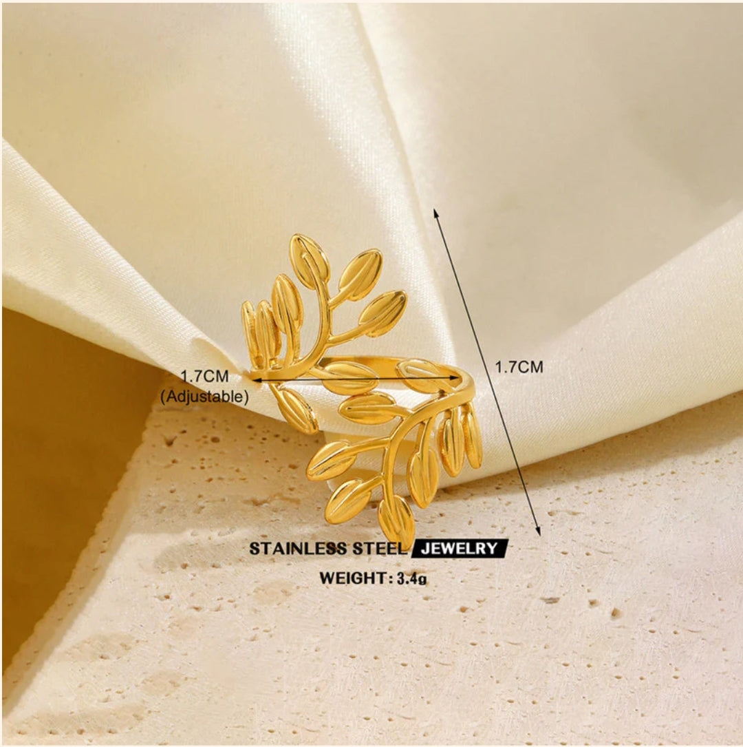 Leaf- Ring Anti Tarnish