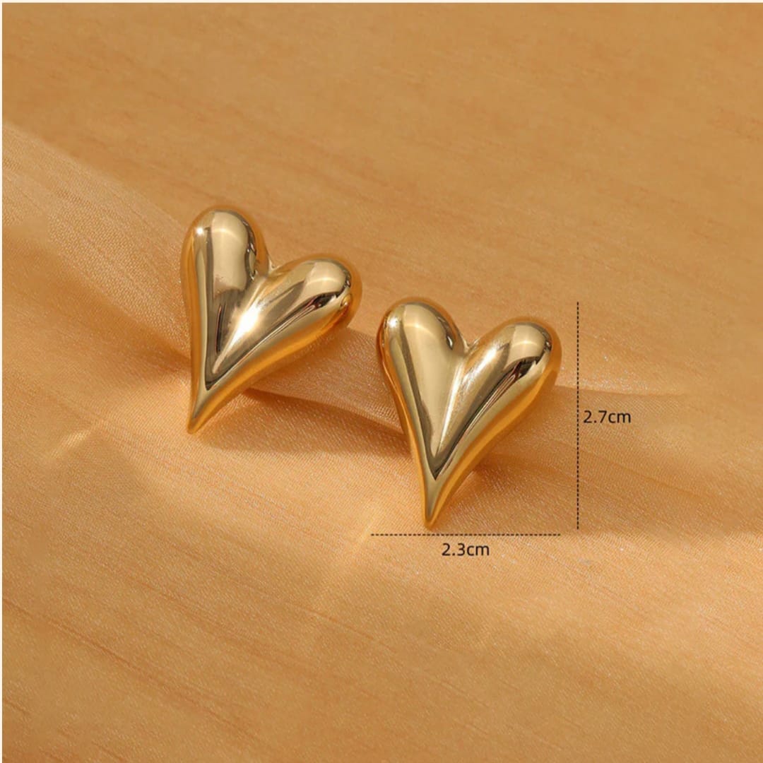 Heart Themed Earings -18k Gold plated