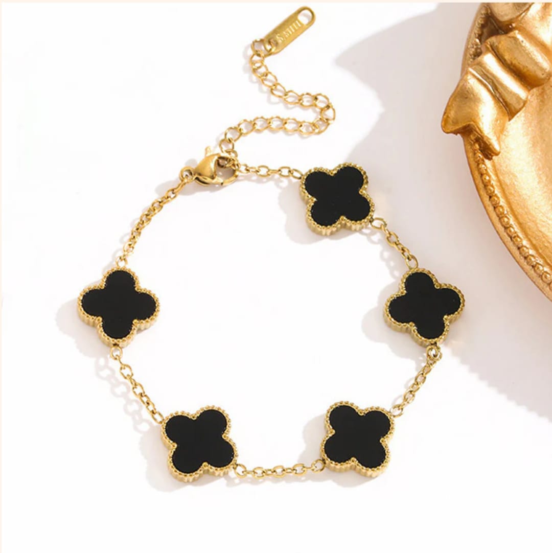 Black  Clover Bracelet -18k Gold plated