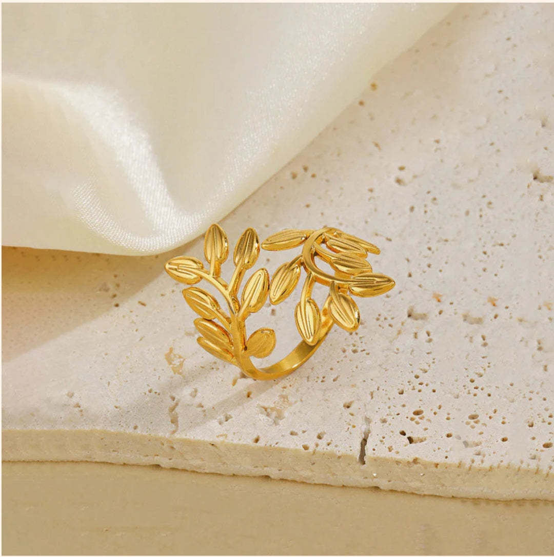 Leaf- Ring Anti Tarnish