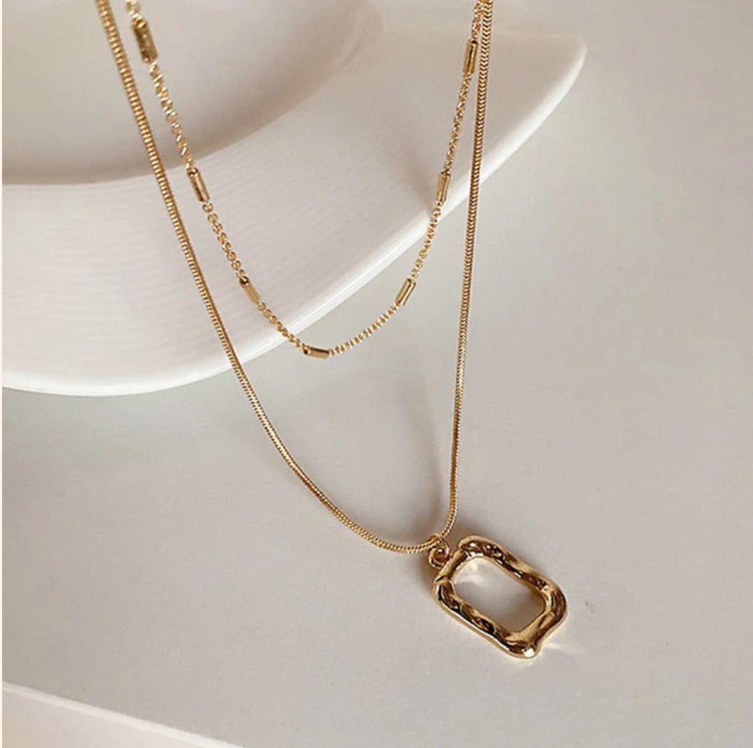 Dual Strand Necklace -18k Gold plated